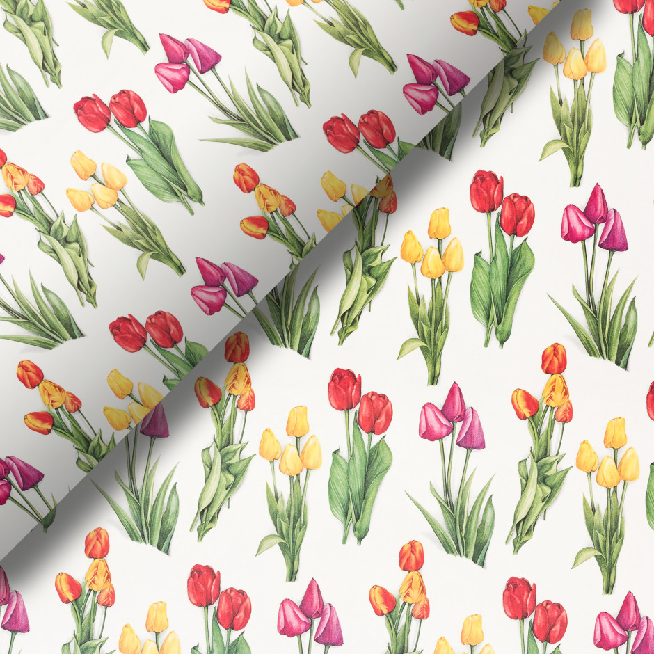 Pliego de papel Tulipanes